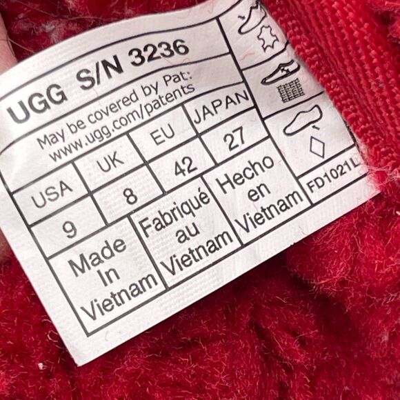 UGG Neumel Boots Mens Size 9 Red Suede Chukka Casual Comfort Ankle Fur Lined main image 9